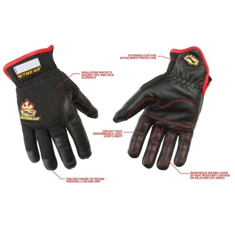 Pair of Setwear HotHand heat-resistant leather gloves