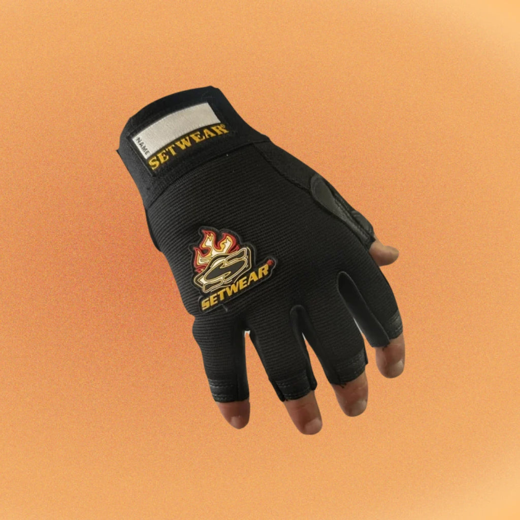Setwear Leather Fingerless Gloves for professional film and rigging work